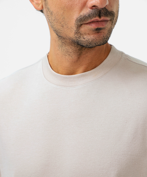 Camiseta Masculina Suedine Manga Curta Marisa Bege
