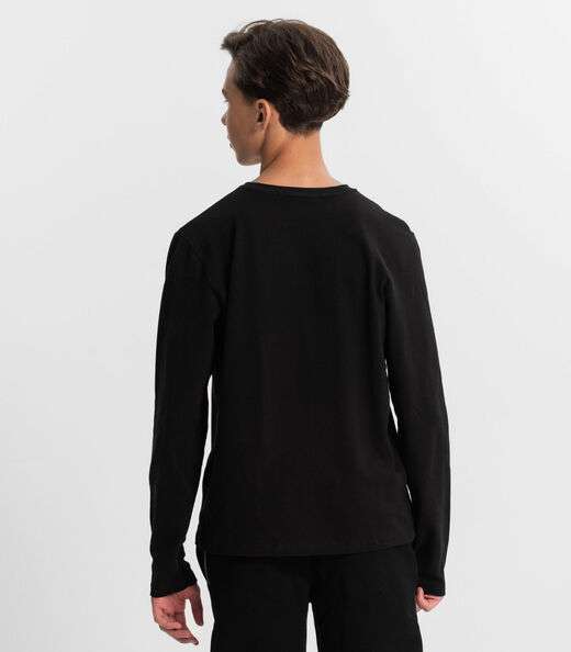 Camiseta Juvenil Masculina Manga Longa Minty Preto