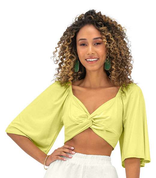 Blusa Cropped Feminina Nózinho Rovitex Verde