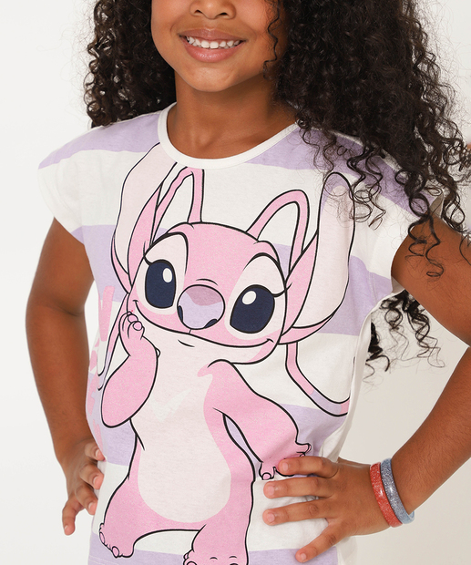 Blusa Infantil Angel Disney Tam 4 a 10 Off White