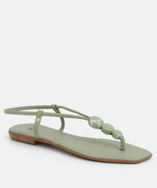 Sandália Feminina Rasteira Pedraria Marisa 