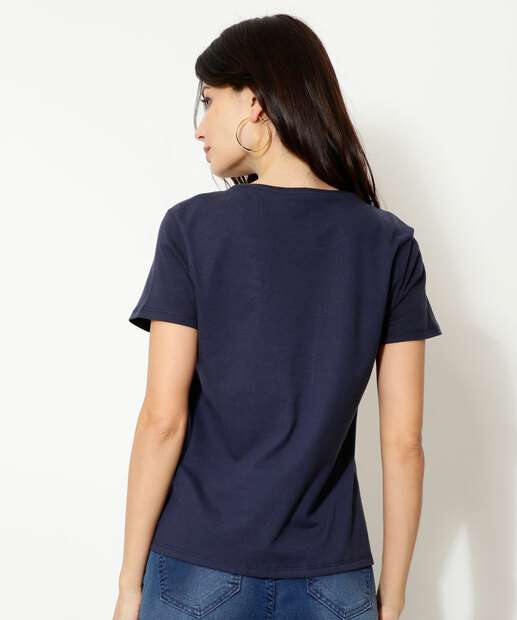 Blusa Feminina Estampa Frase Manga Curta Marisa