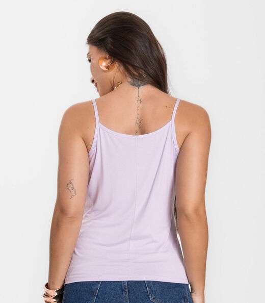 Blusa Feminina de Alças Básica Rovitex Roxo