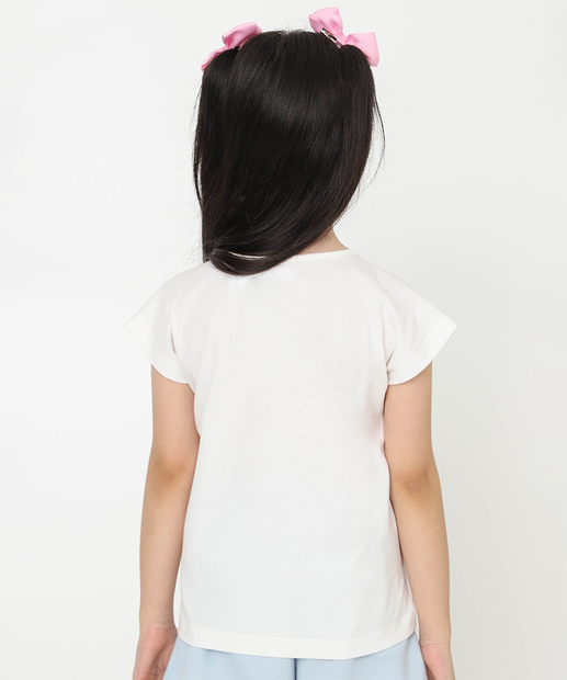 Camiseta Infantil Stitch e Angel Tam 4 a 10 Off White
