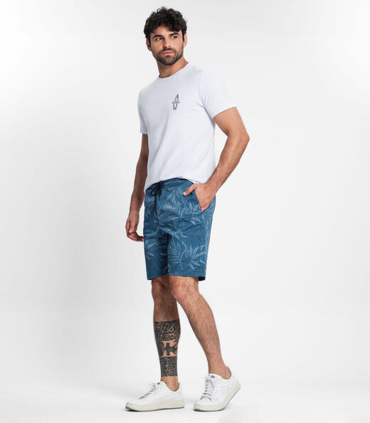 Bermuda Masculina Em Sarja Diametro Azul