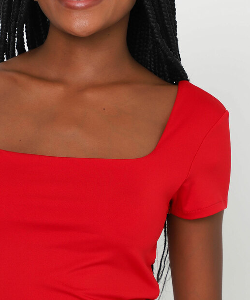 Blusa Feminina Cropped Suplex Marisa Vermelho