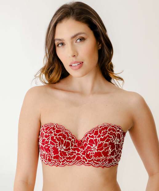 Sutiã Feminino Base e Tomara que Caia Marisa Vermelho