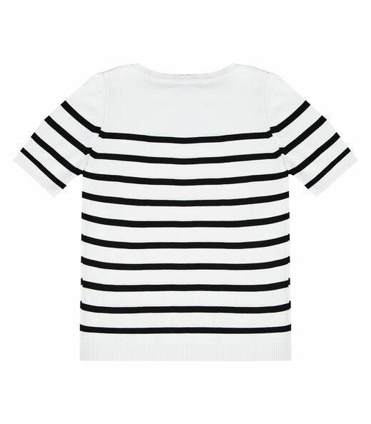 Blusa Feminina Em Tricot Listrado Dianna Bege