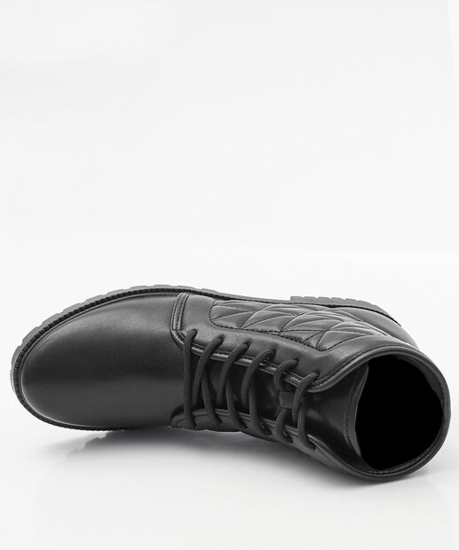 Bota Feminina Coturno Cano Curto Via Uno Preto