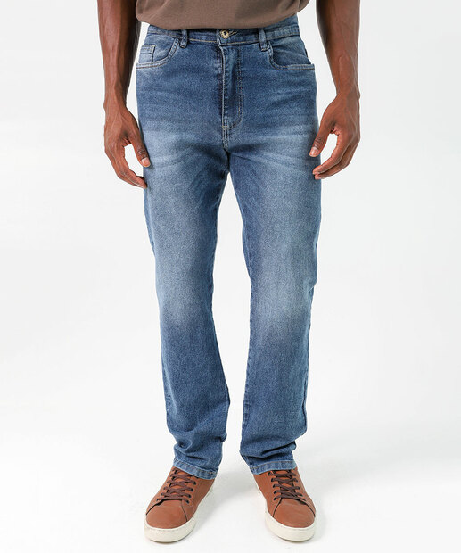 Calça Masculina Jeans Slim Bolsos 