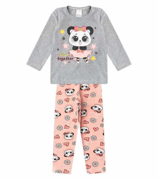Image_Conjunto Algodão Menina Blusa Longa E Calça Select Cinza