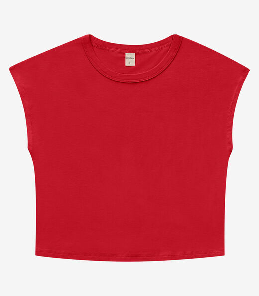 Blusa Básica Feminina Viscotorcion Rovitex Vermelho