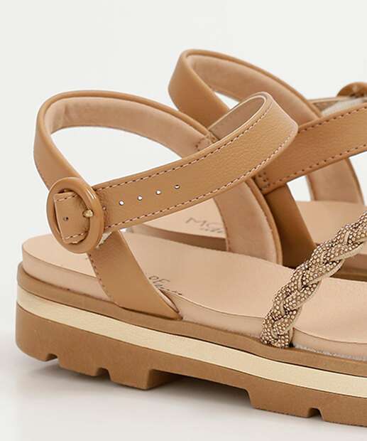 Sandália Feminina Flatform Tratorado Strass Modare 