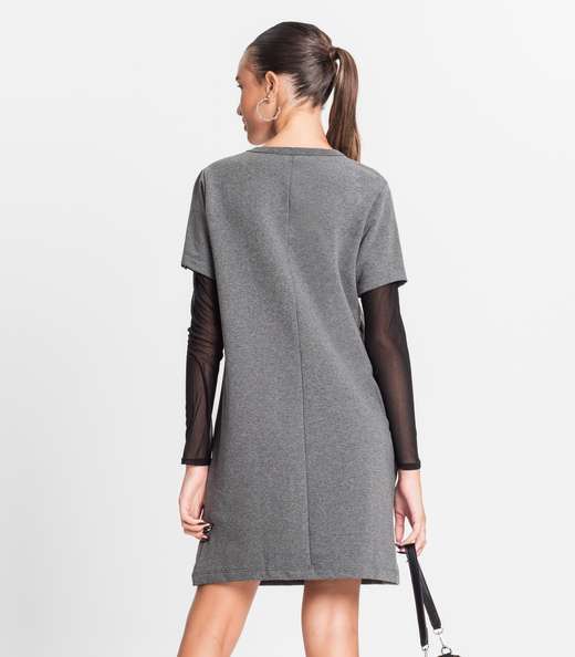 Vestido Com Blusa Juvenil Minty Cinza