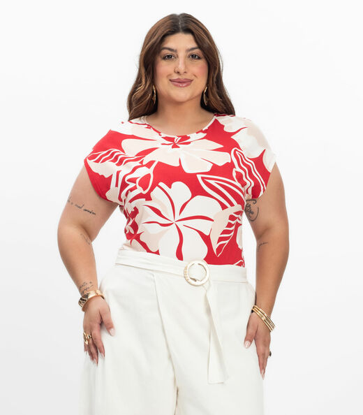 Image_Blusa Manga Curta Feminina Secret Glam Vermelho