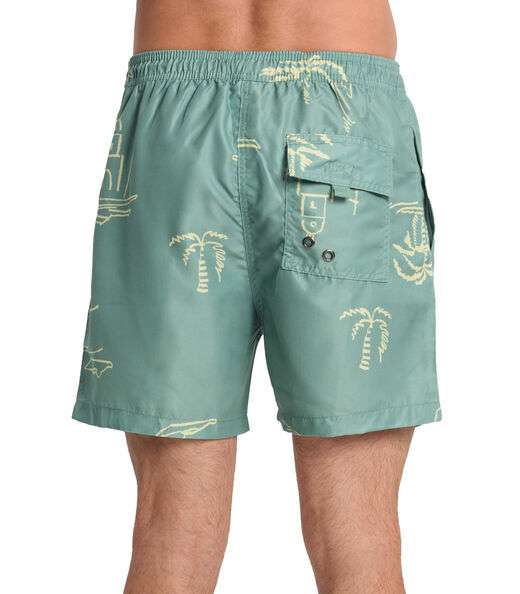 Bermuda Masculina Microfibra Estampada Rovitex Verde