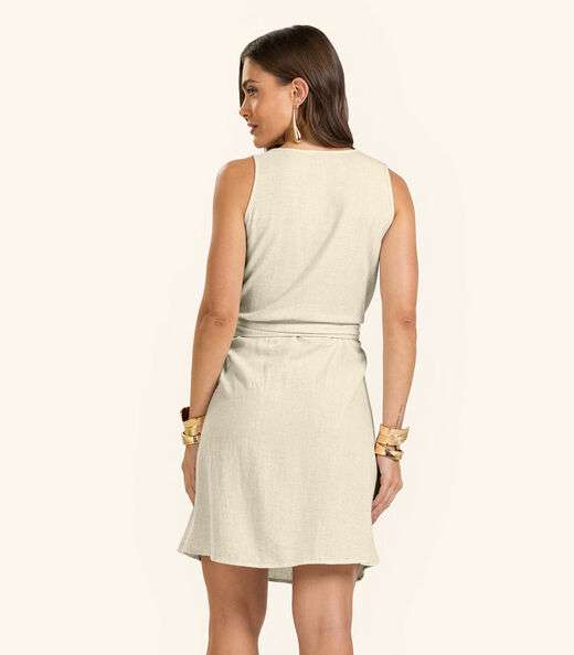 Vestido Curto Linho Strong Feminino Endless Bege