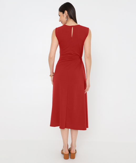 Vestido Midi Feminino Moletinho Nó Marisa Vermelho