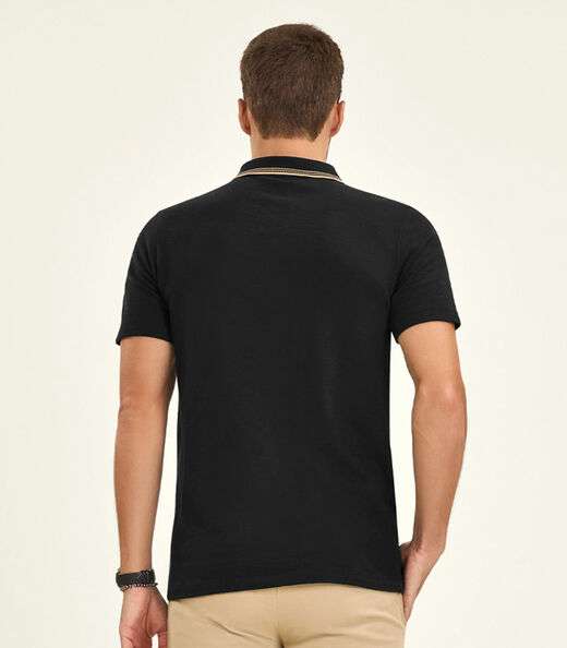 Polo Masculino Manga Curta Malhão Fruit Diametro Preto