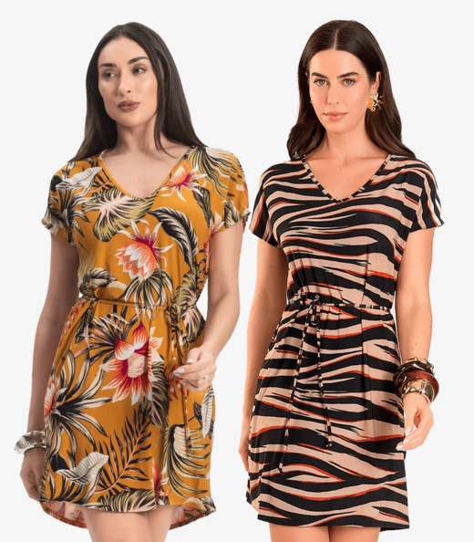 Kit 2 Vestidos Femininos Liganete Infinita Cor Sortidas