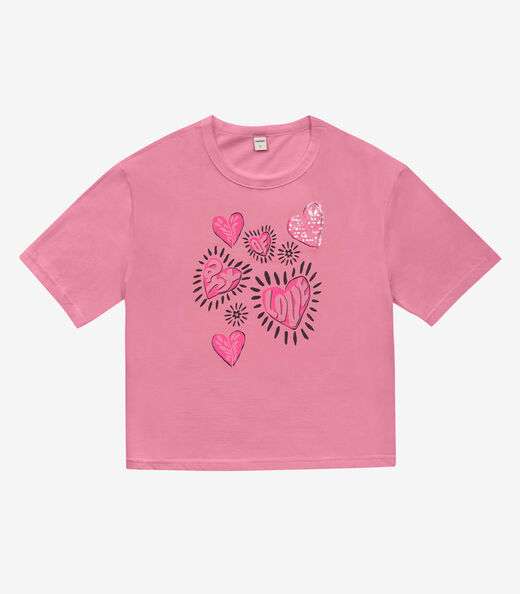 Camiseta Feminina T- Shirt Meia Malha Rovitex Rosa