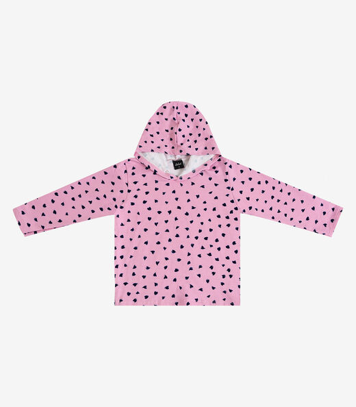 Blusão Infantil Menina Com Capuz Select Rosa