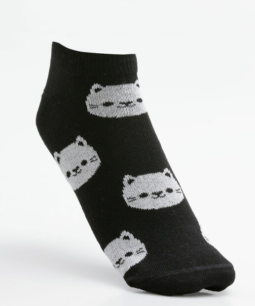 Kit 5 Pares Meias Soquete Feminina Estampadas Marisa