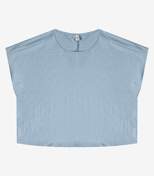 Blusa Feminina Malha Jacquard Vulca Infinita Cor Azul