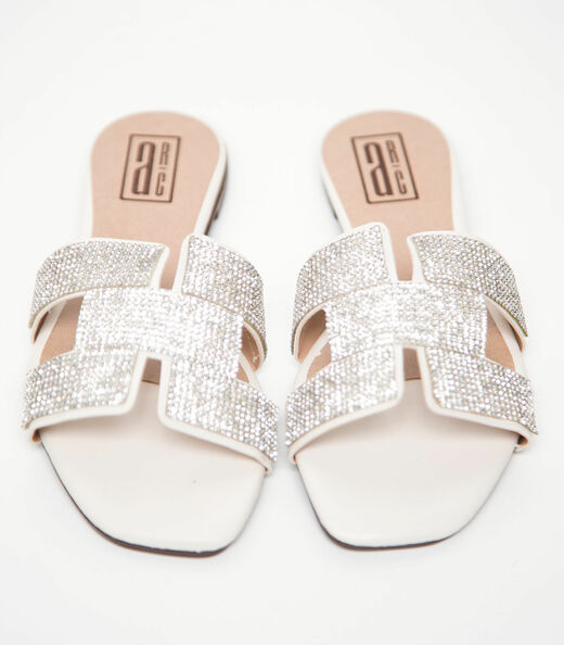 Sandália Feminina Com Strass Select Bege