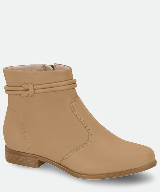 Bota Feminina Ankle Boot Bico Redondo Moleca 