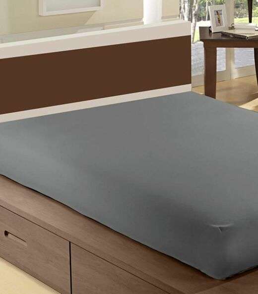 Image_Lençol Solteiro Com Elástico Avulso Camesa Cinza