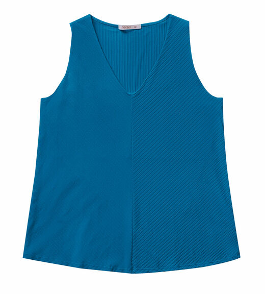 Regata Feminina Plus Size Secret Glam Azul