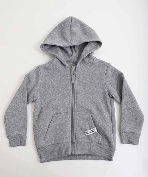 Image_Casaco Infantil Moletom Flanelado Capuz Marisa Tam 1 a 3 Cinza