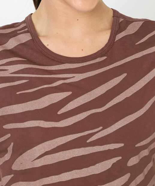 Blusa Feminina Animal Print Marisa Marrom