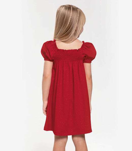 Vestido Infantil Com Glitter Trick Nick Vermelho
