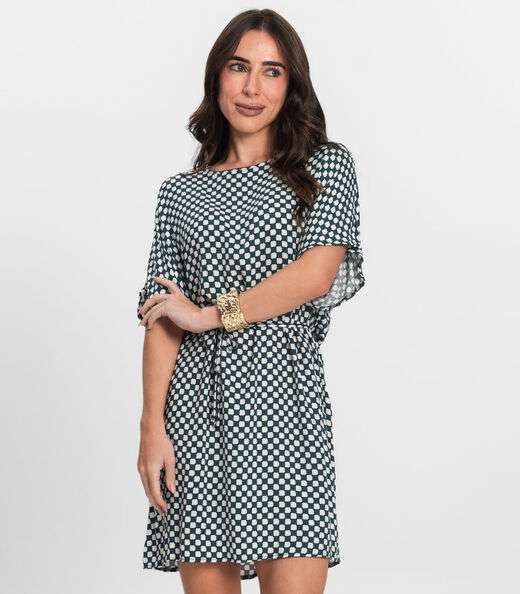 Vestido Feminino Estampado Infinita Cor Verde