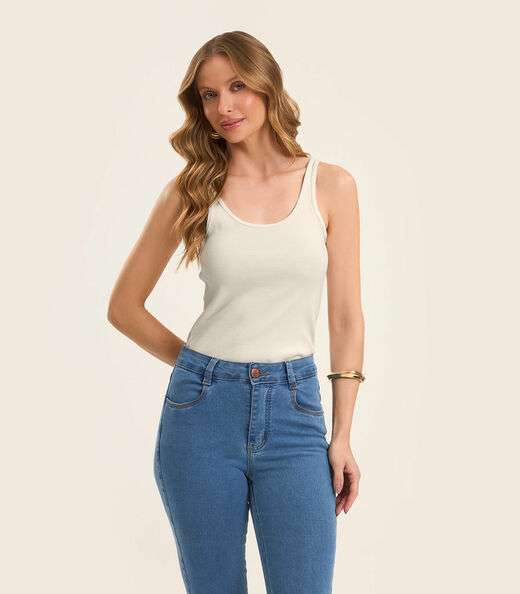 Blusa De Alca Básica Feminina Rovitex Bege