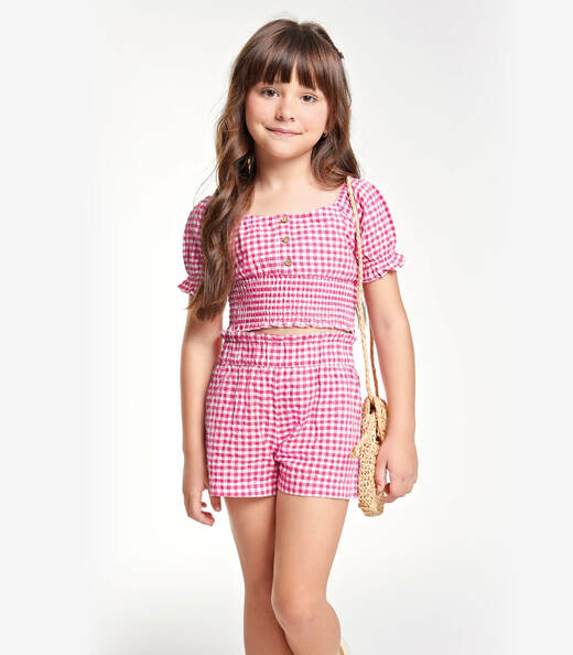 Image_Conjunto Menina Blusa com Shorts Trick Nick Rosa