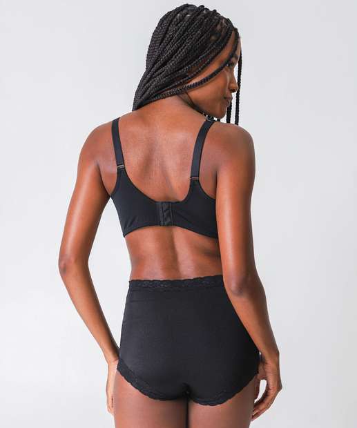 Calcinha Cintura Alta Safira Recorte Renda Demillus