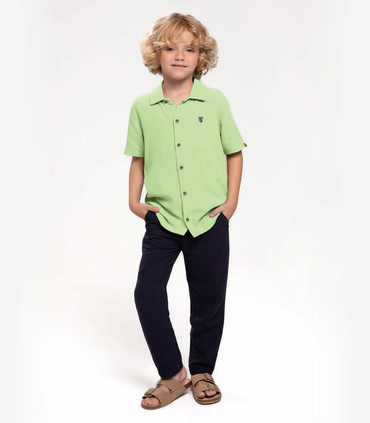 Camisa Infantil Masculina Trick Nick Verde