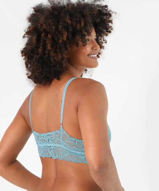 Sutiã Top Renda Com Base E Sem Bojo Marisa Azul