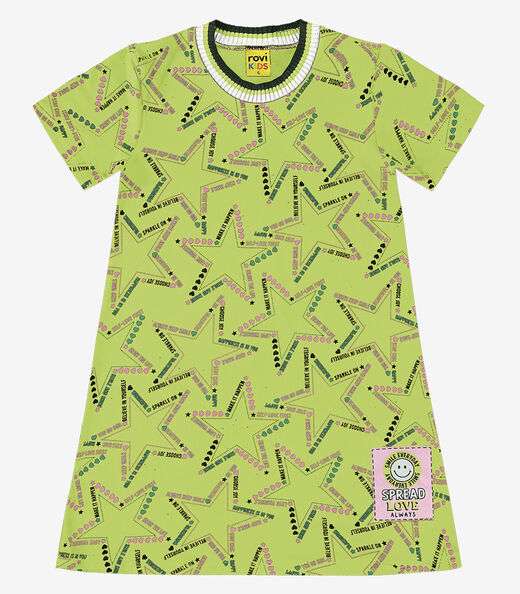Vestido Infantil Star Rovi Kids Verde
