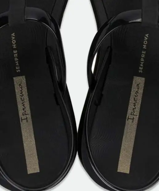 Sandália Feminina Rasteira Glow Ipanema Preto