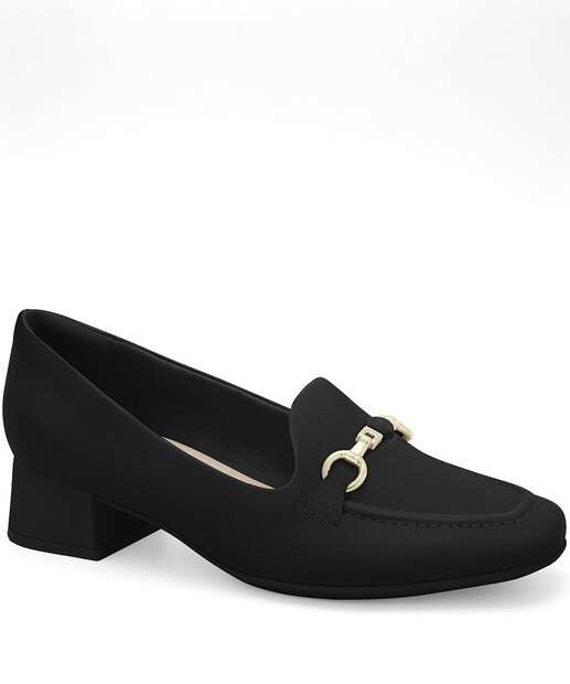 Image_Mocassim Loafer Feminino Salto Grosso Comfortflex Preto