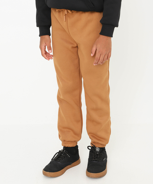 Conjunto Infantil Jogger Moletom Marisa Tam 4 a 10 Marrom