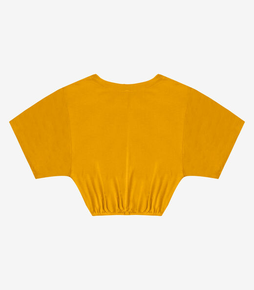 Blusa Feminina Com Decote Em V Infinita Cor Amarelo