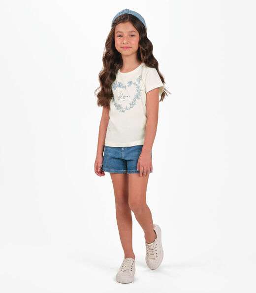 Conjunto Blusa com Shorts Menina Trick Nick Bege