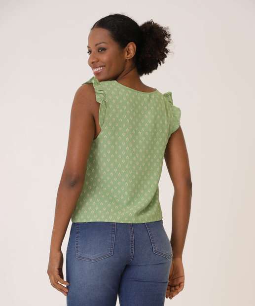 Blusa Feminina Estampada Sem Manga Marisa