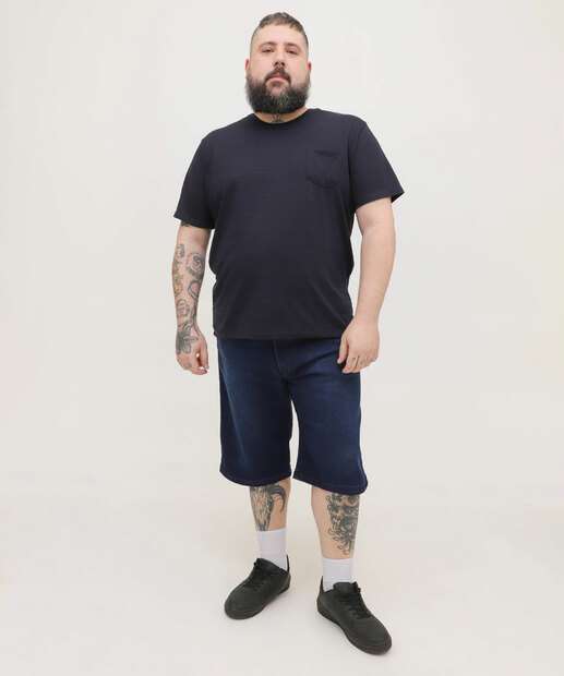 Camiseta Plus Size Masculina Textura Manga Curta MR