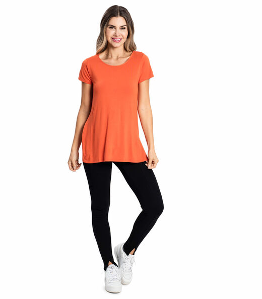 Blusa Básica Alongada Feminina Rovitex Laranja